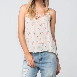 Cross Front Floral Women’s Tank Top